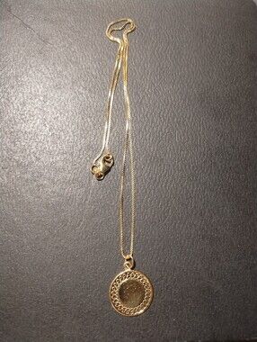 14kt Gold Round Medallion Pendant Necklace - Women's Jewelry